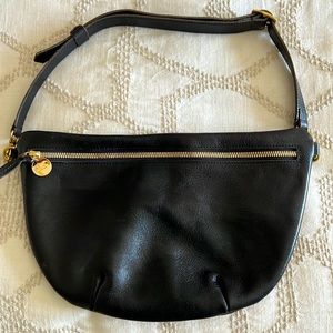 Clare V black leather “Fanny pack”